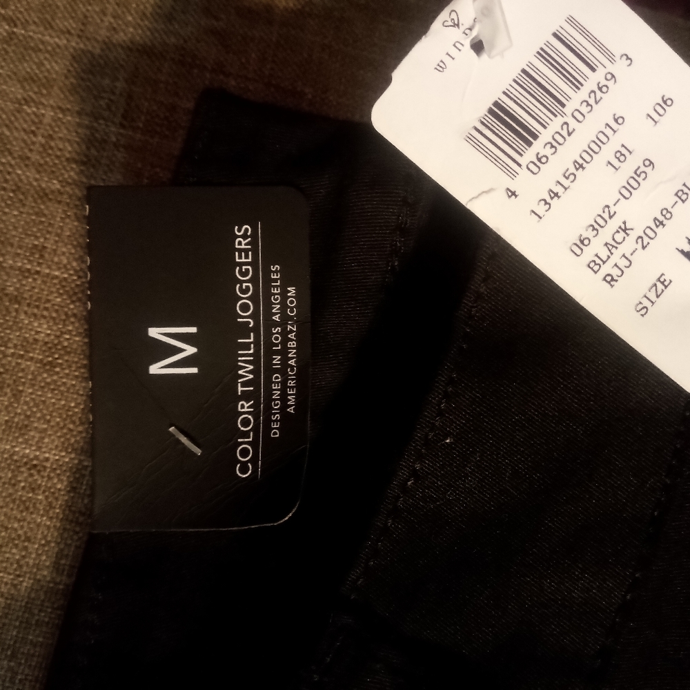 American bazi las angeles color twill black joggers medium